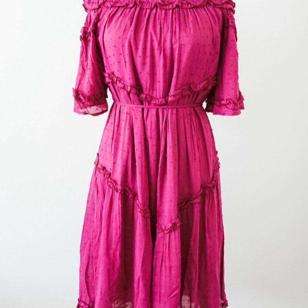 Blu ivy Frill detail off shoulder midi dress size L New with tag - Picture 7 of 8